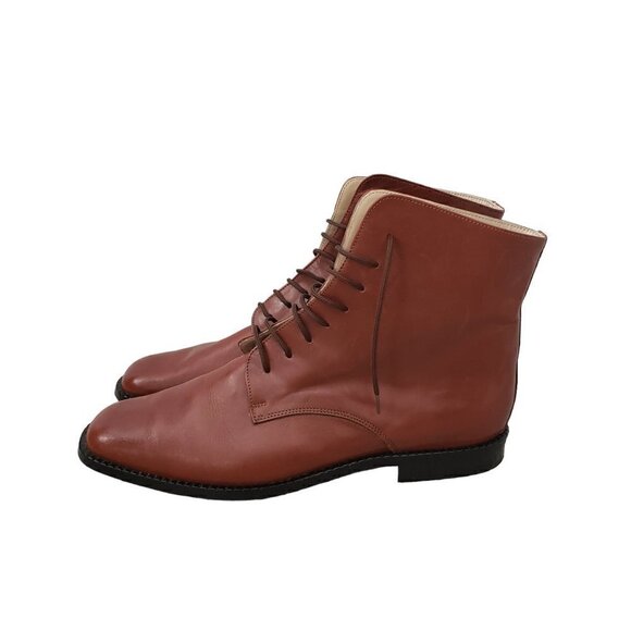 NEW Italian Hand Crafted Leather Lace Up High Top Dressy Chukka Boots - Picture 1 of 14